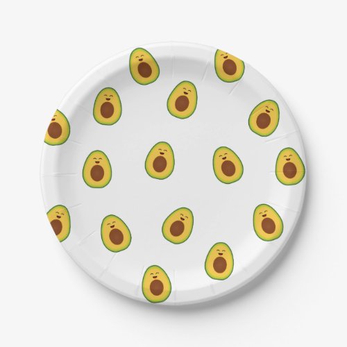 Cute avocado doodles paper plates