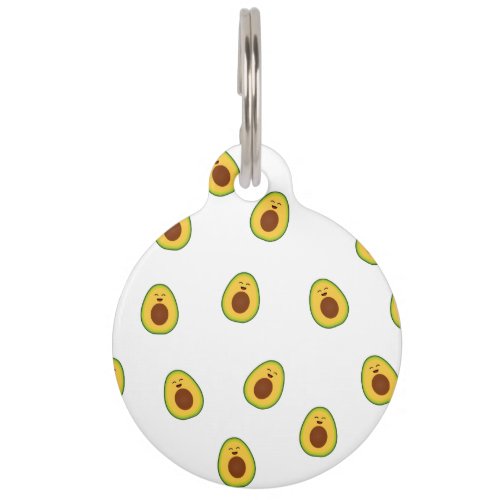 Cute avocado doodles pet ID tag