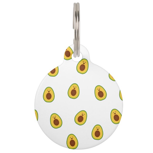 Cute avocado doodles pet ID tag (Front)
