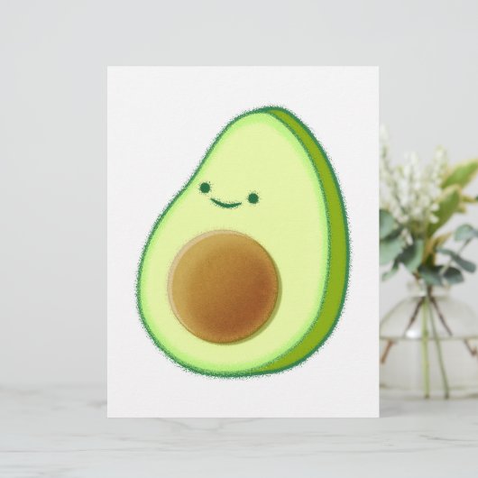 Cute Avocado Drawing (Standing Front)