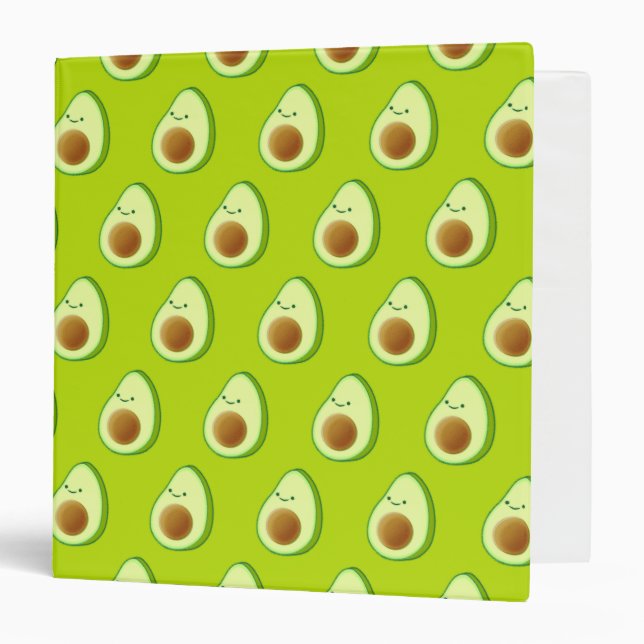 Cute Avocado Drawing 3 Ring Binder (Front/Inside)