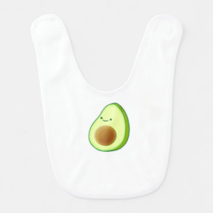 Cute Avocado Drawing Baby Bib