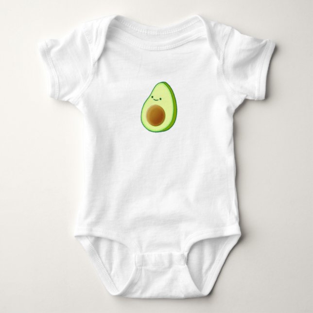 Cute Avocado Drawing Baby Bodysuit (Front)