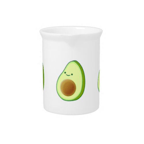 Cute Avocado Drawing Beverage Pitcher