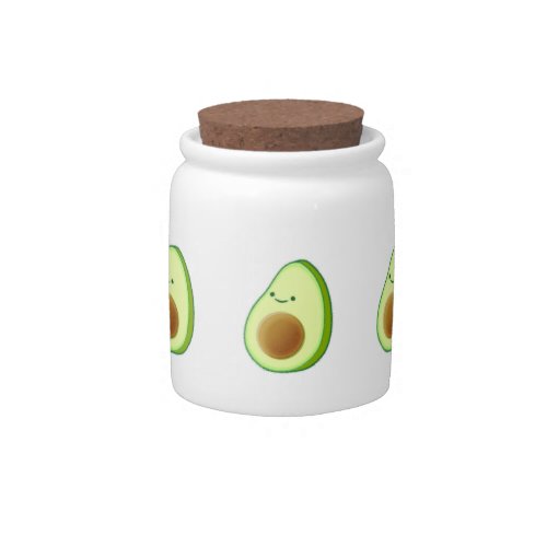 Cute Avocado Drawing Candy Jar