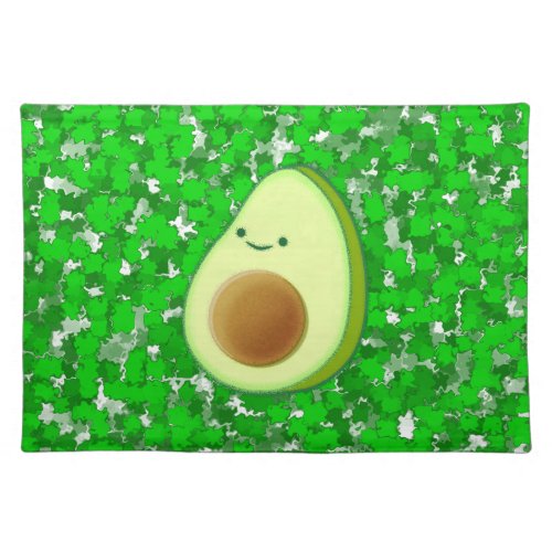 Cute Avocado Drawing Cloth Placemat
