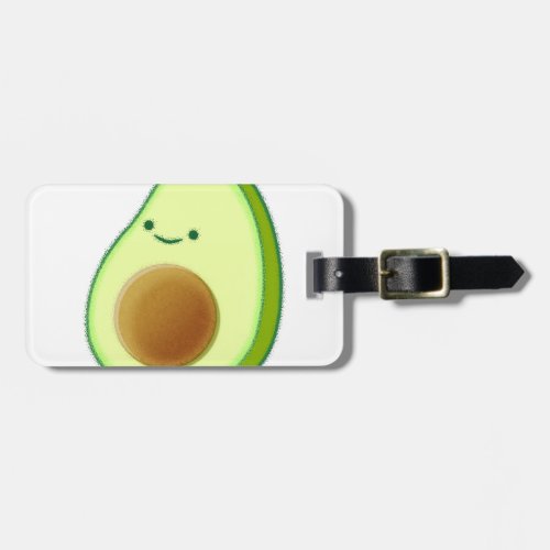 Cute Avocado Drawing Luggage Tag