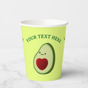 Cute Avocado Drawing Paper Cups