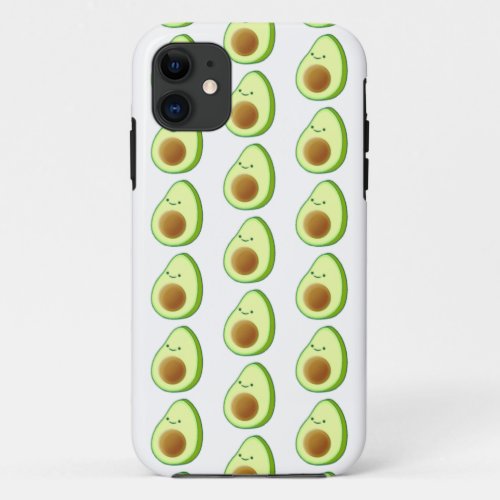 Cute Avocado Drawing Pattern iPhone 11 Case