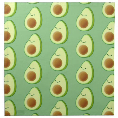 Cute Avocado Drawing Pattern Cloth Napkin