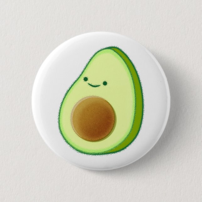 Cute Avocado Drawing Pinback Button (Front)