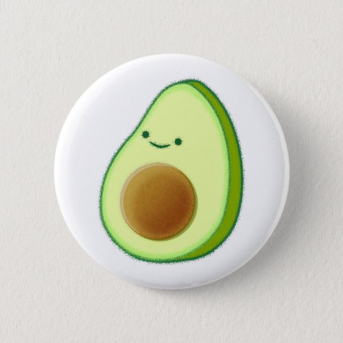 Cute Avocado Drawing Pinback Button