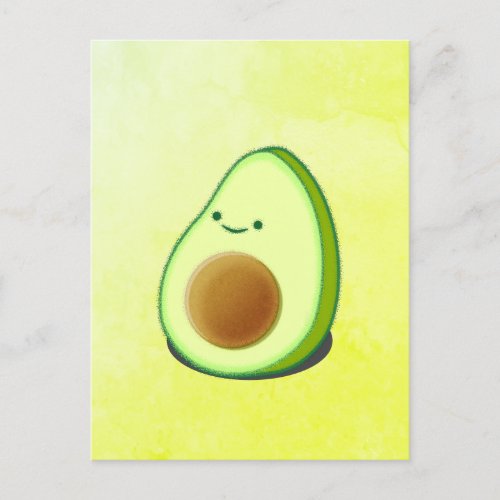 Cute Avocado Drawing Postcard