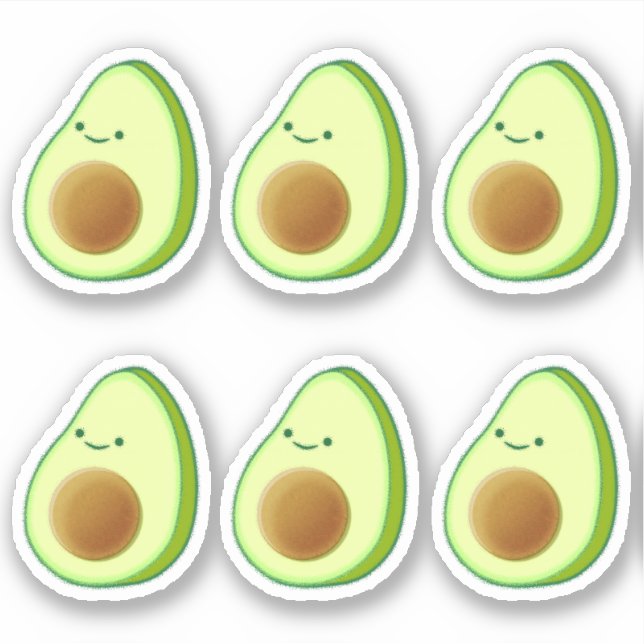 Cute Avocado Drawing Prints Sticker (Front)