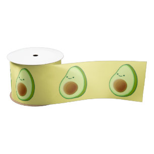 Cute Avocado Drawing Satin Ribbon