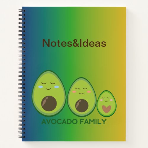 Cute Avocado Family Notebook