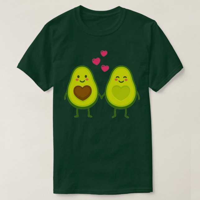 Cute avocado fruit couple T-Shirt (Design Front)