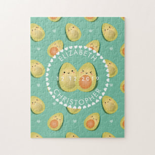 Cute Avocado Funny I love You Wedding Anniversary Jigsaw Puzzle