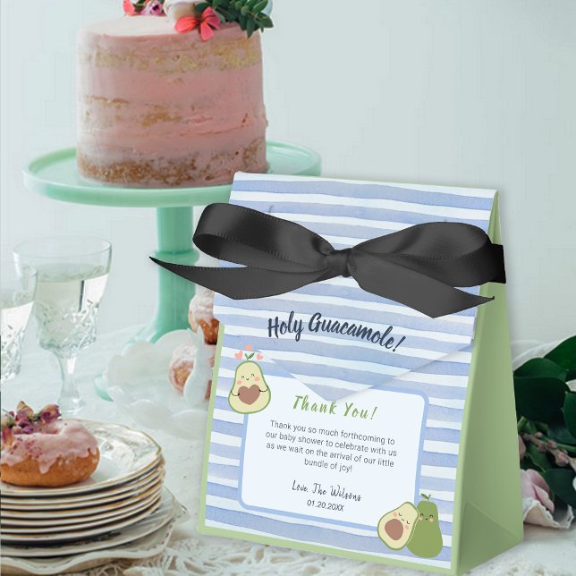 Cute Avocado Gender Neutral Twins Baby Shower Favor Boxes (Cute Avocado Gender Neutral Twins Baby Shower Favor Boxes)