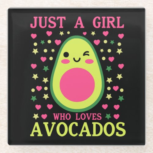 Cute Avocado Girl   Glass Coaster