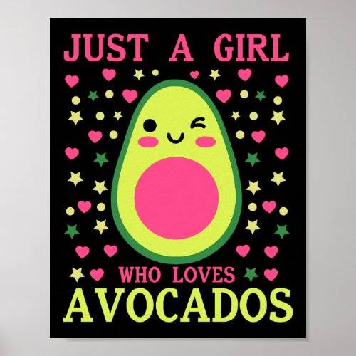 Cute Avocado Girl   Poster