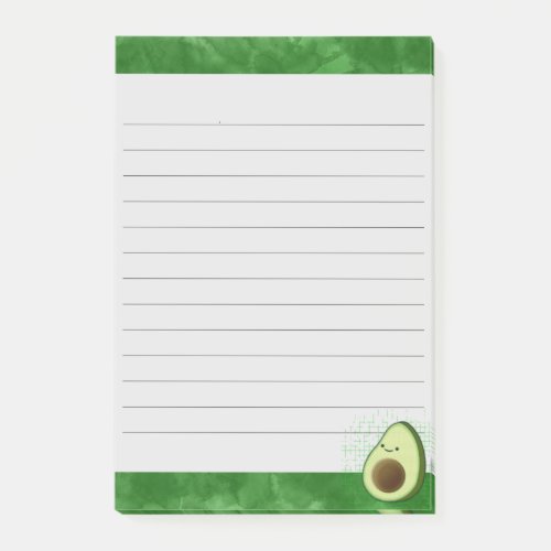 Cute Avocado Green Watercolor Background Lined Post_it Notes