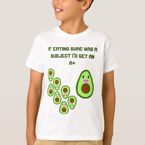 Cute Avocado Guac Funny Kids School Joke T_Shirt