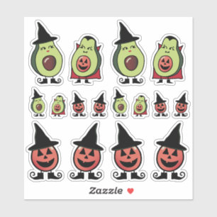 Cute avocado Halloween costume stickers