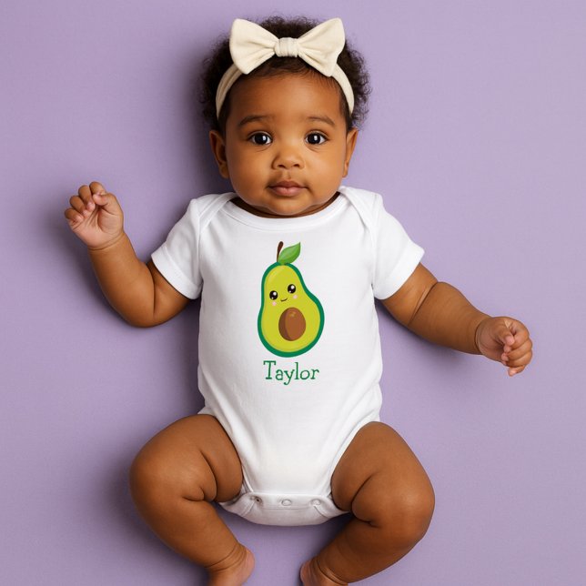 Cute Avocado Happiness Baby Bodysuit (Creator Uploaded)