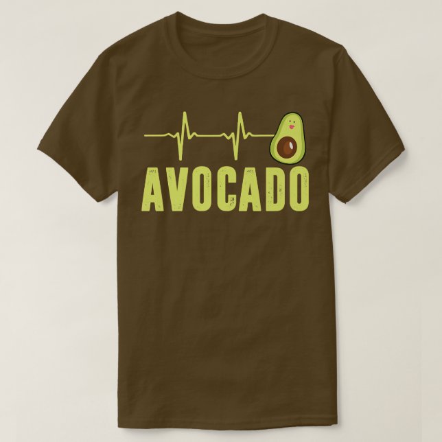 Cute Avocado Heartbeat, Vegan For Men Women, Guaca T-Shirt (Design Front)