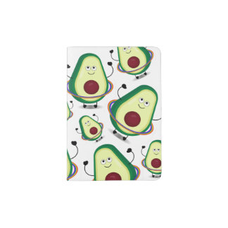 Cute Avocado  Hula Hoop Cartoon Passport Holder