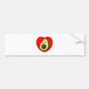 Cute Avocado In Red Heart Bumper Sticker