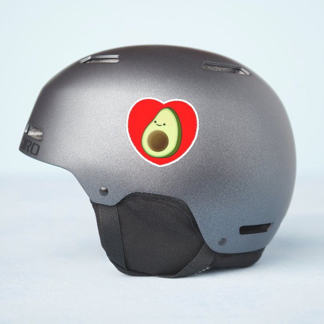 Cute Avocado In Red Heart Sticker | Zazzle