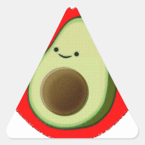 Cute Avocado In Red Heart Triangle Sticker