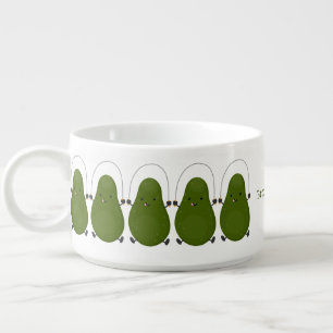 Cute avocado jump rope cartoon illustration bowl