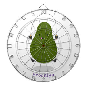 Cute avocado jump rope cartoon illustration  dart board