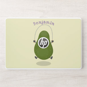 Cute avocado jump rope cartoon illustration HP laptop skin