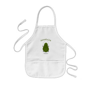Cute avocado jump rope cartoon illustration kids' apron