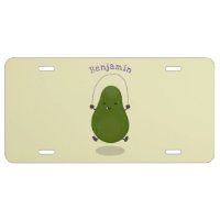 Cute avocado jump rope cartoon illustration 