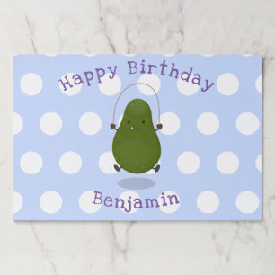 Cute avocado jump rope cartoon illustration paper pad