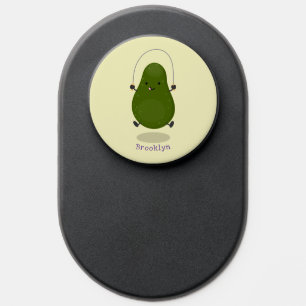 Cute avocado jump rope cartoon illustration PopSocket