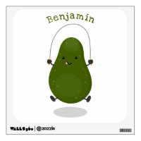 Cute avocado jump rope cartoon illustration