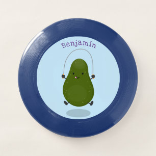 Cute avocado jump rope cartoon illustration Wham-O frisbee
