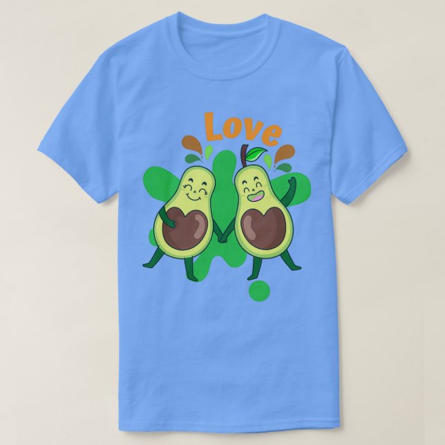Cute Avocado Love In Together T-Shirt (Design Front)