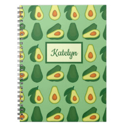 Cute Avocado Lover Green Notebook