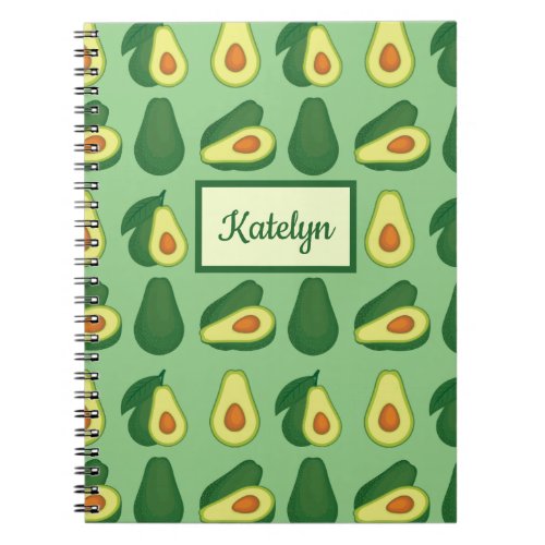 Cute Avocado Lover Green Notebook