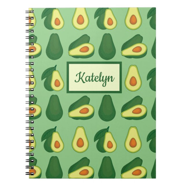 Cute Avocado Lover Green Notebook (Front)