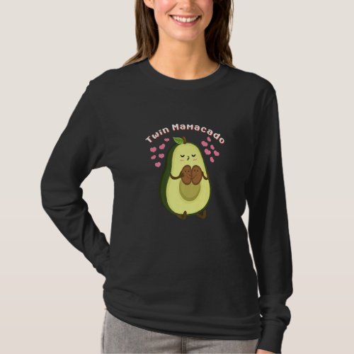 Cute Avocado Mama Fruit Pregnancy Pregnant Mom Twi T_Shirt