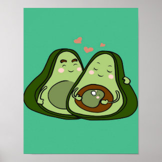Cute Avocado Mommy | Cute Family | Mommy and Baby  Poster