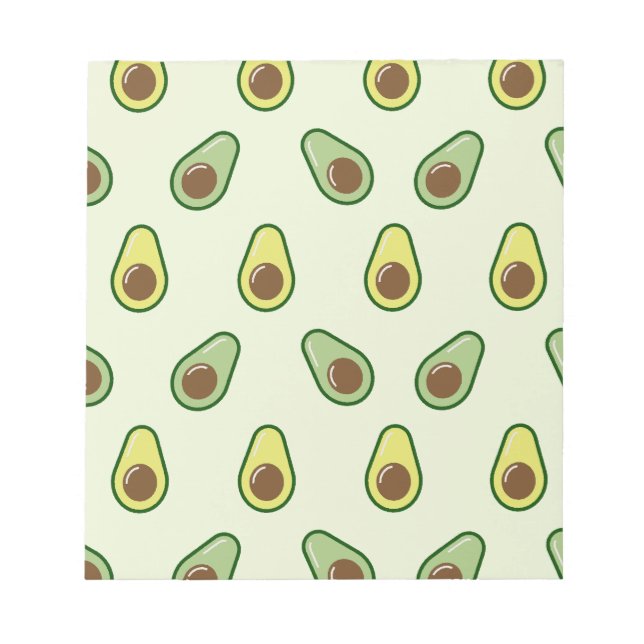 Cute Avocado Pattern  Notepad (Front)